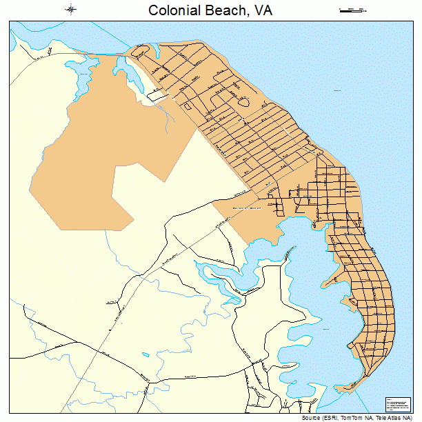 Colonial Beach, VA street map