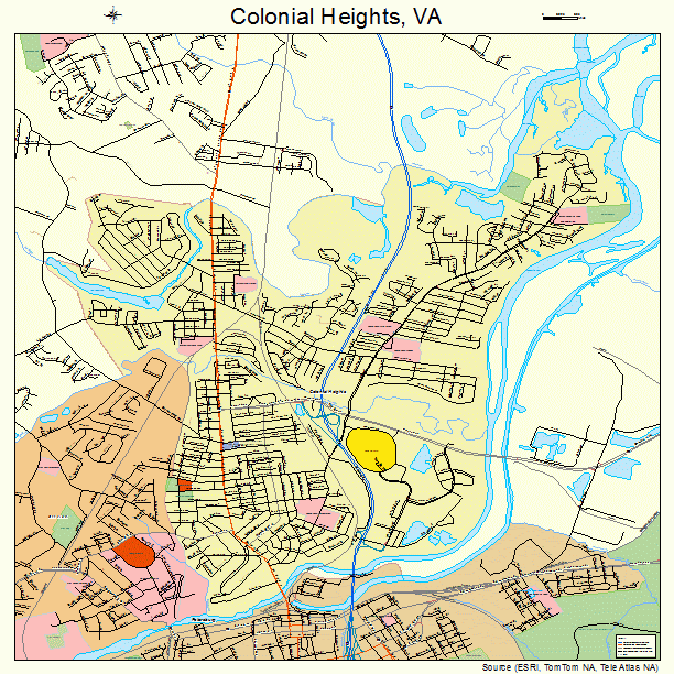 Colonial Heights, VA street map