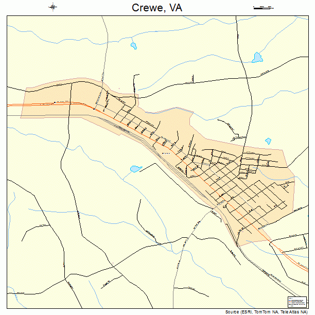 Crewe, VA street map