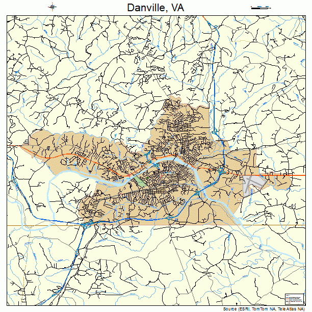 Danville, VA street map