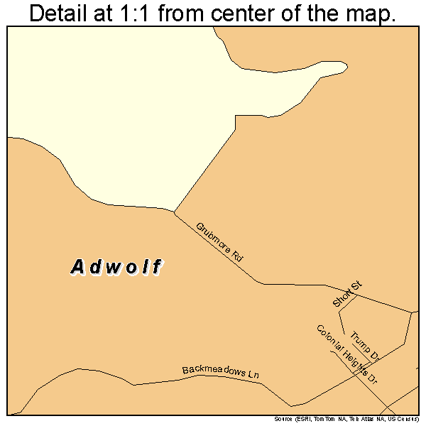 Adwolf, Virginia road map detail