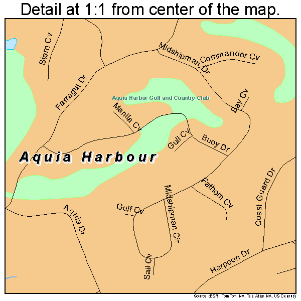 Aquia Harbour, Virginia road map detail