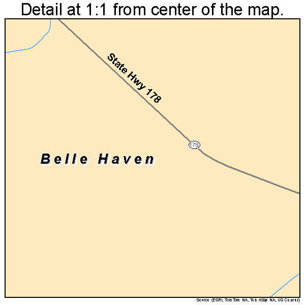 Belle Haven, Virginia road map detail