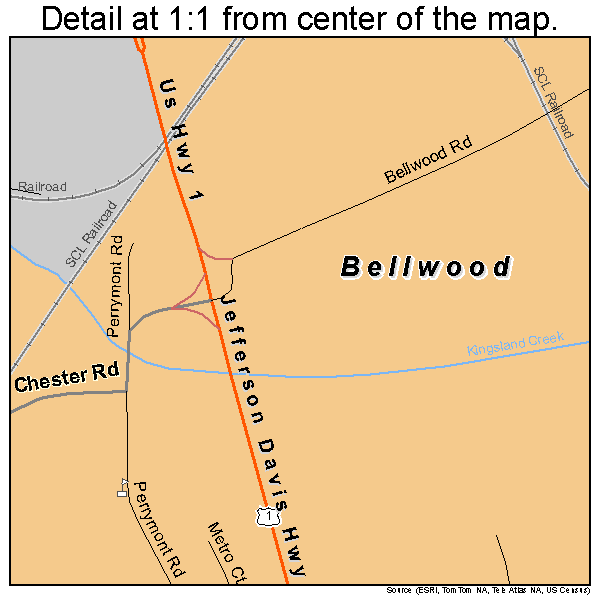 Bellwood, Virginia road map detail