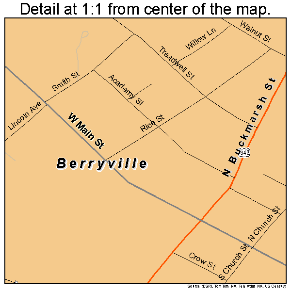 Berryville, Virginia road map detail