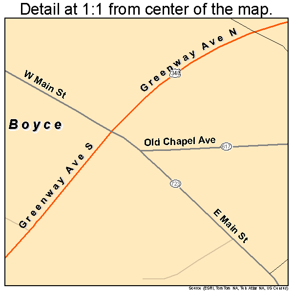 Boyce, Virginia road map detail