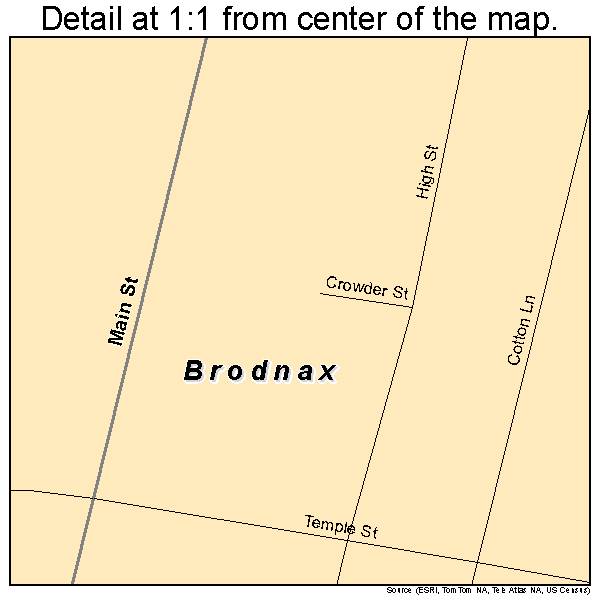Brodnax, Virginia road map detail