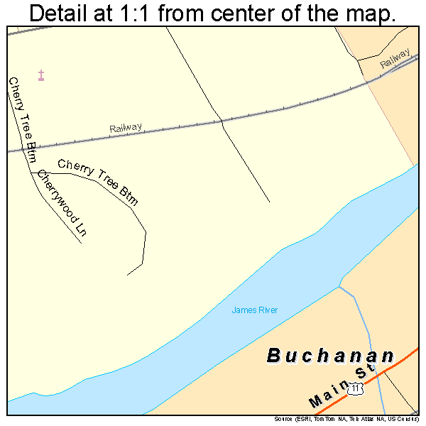 Buchanan, Virginia road map detail