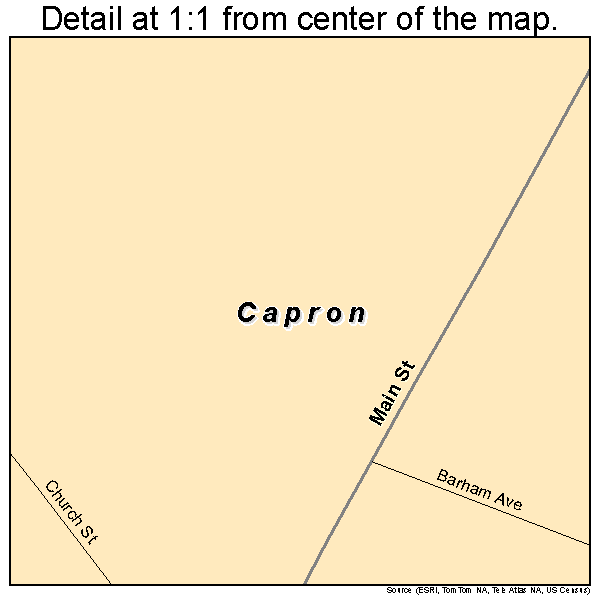 Capron, Virginia road map detail