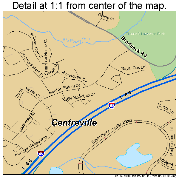 Centreville, Virginia road map detail