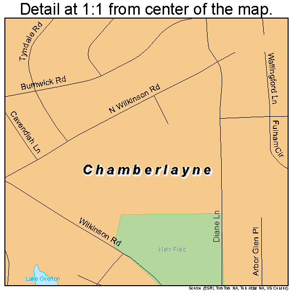 Chamberlayne, Virginia road map detail