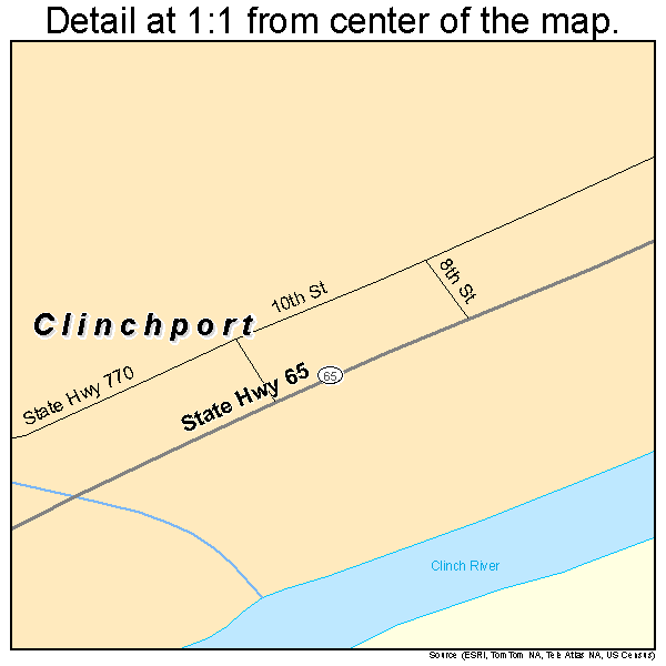 Clinchport, Virginia road map detail