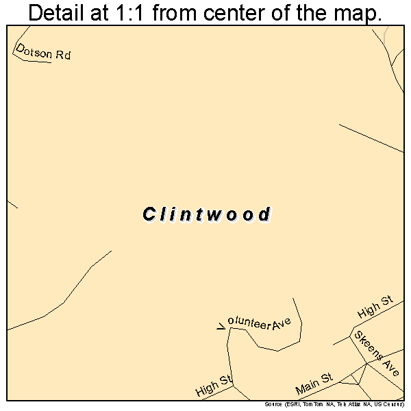 Clintwood, Virginia road map detail