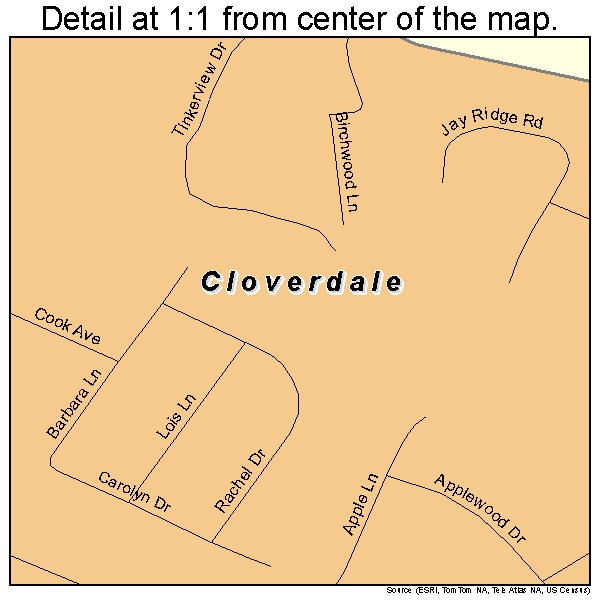 Cloverdale, Virginia road map detail