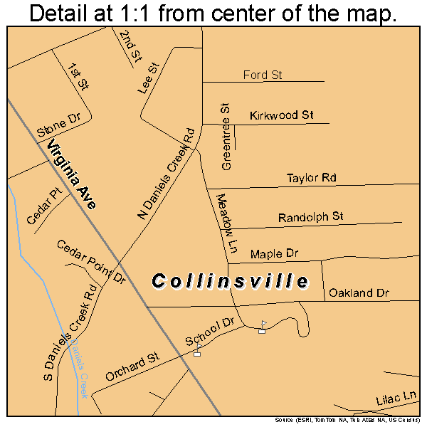 Collinsville, Virginia road map detail