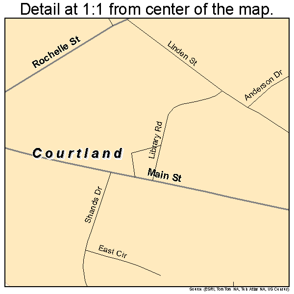 Courtland, Virginia road map detail