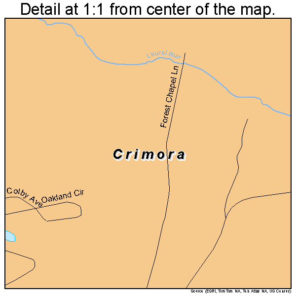 Crimora, Virginia road map detail