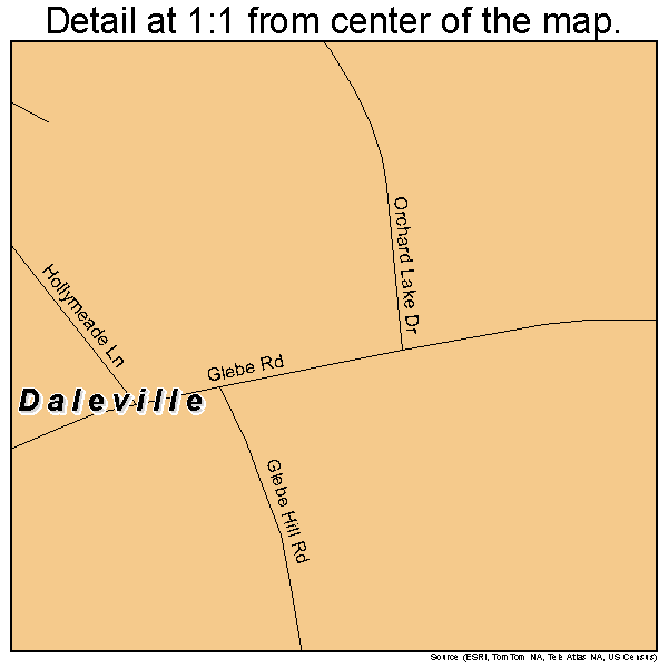Daleville, Virginia road map detail