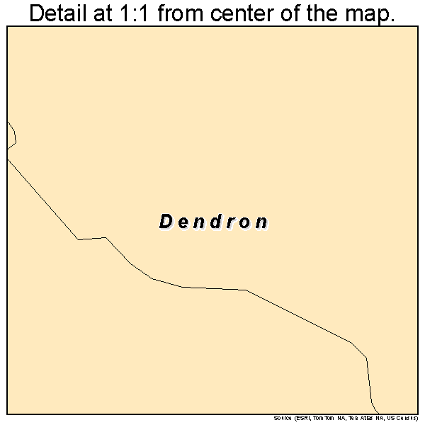 Dendron, Virginia road map detail