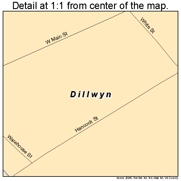 Dillwyn, Virginia road map detail