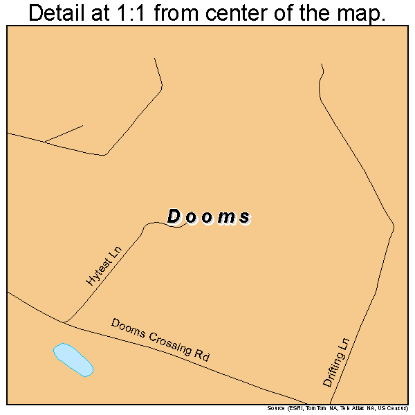 Dooms, Virginia road map detail