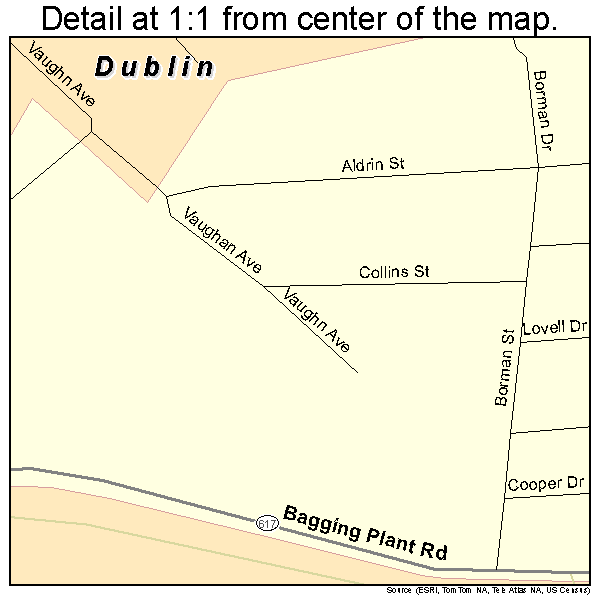 Dublin, Virginia road map detail