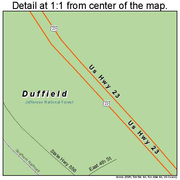 Duffield, Virginia road map detail