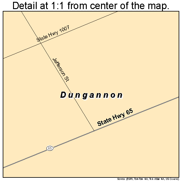 Dungannon, Virginia road map detail