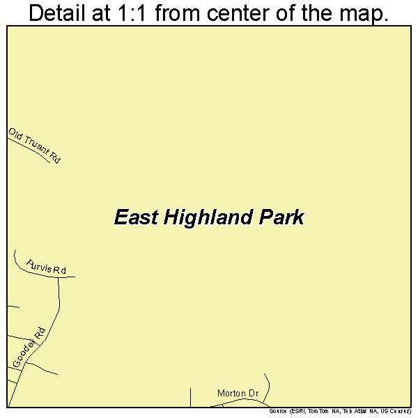 East Highland Park, Virginia road map detail