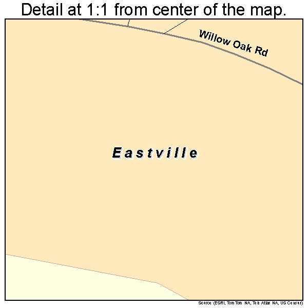 Eastville, Virginia road map detail