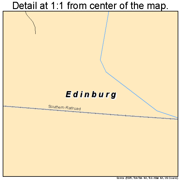 Edinburg, Virginia road map detail