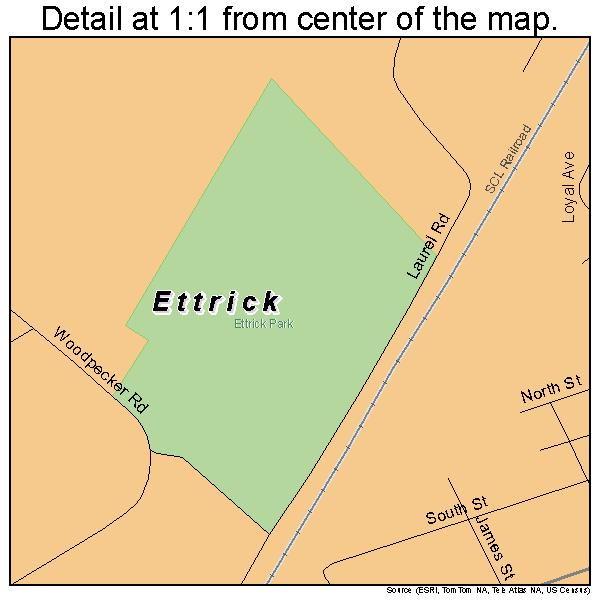 Ettrick, Virginia road map detail