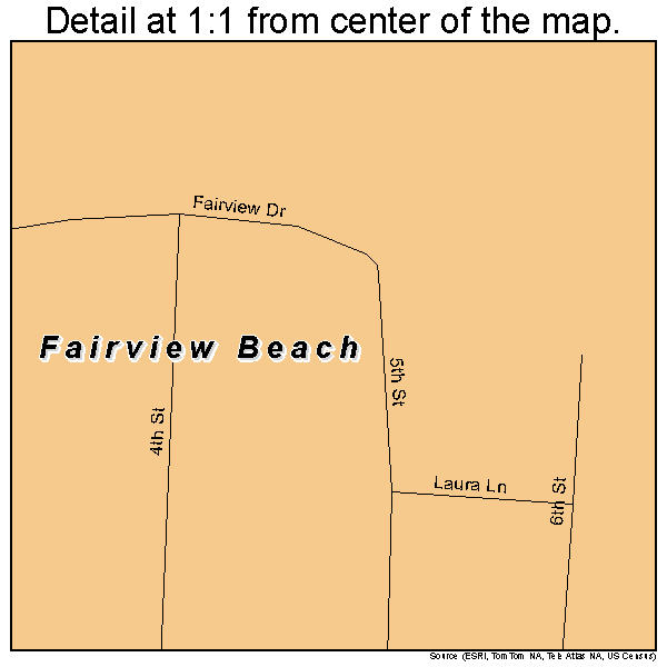 Fairview Beach, Virginia road map detail