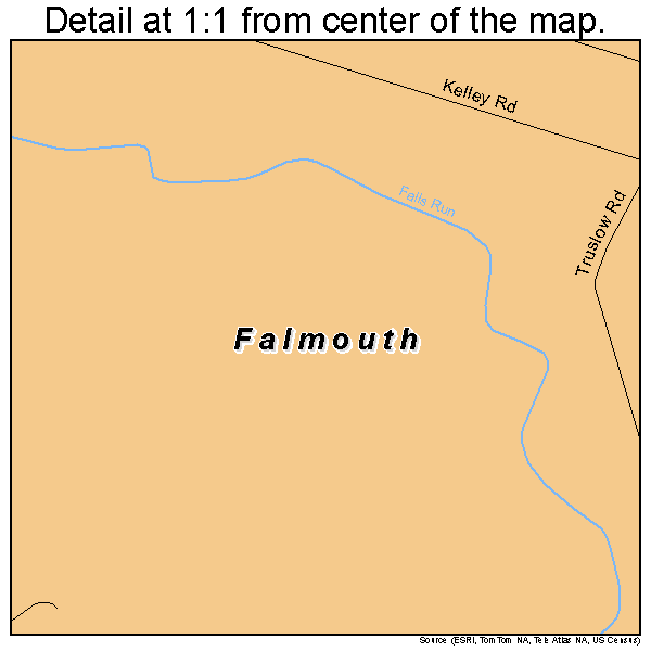 Falmouth, Virginia road map detail