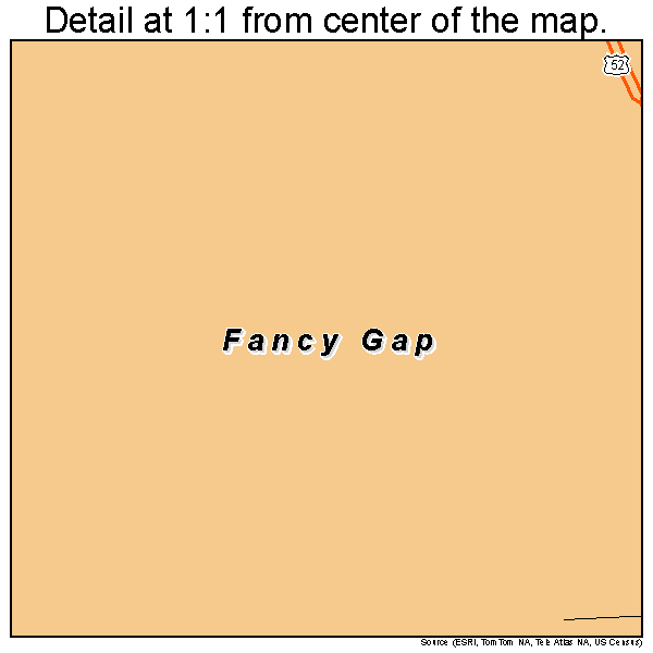 Fancy Gap, Virginia road map detail