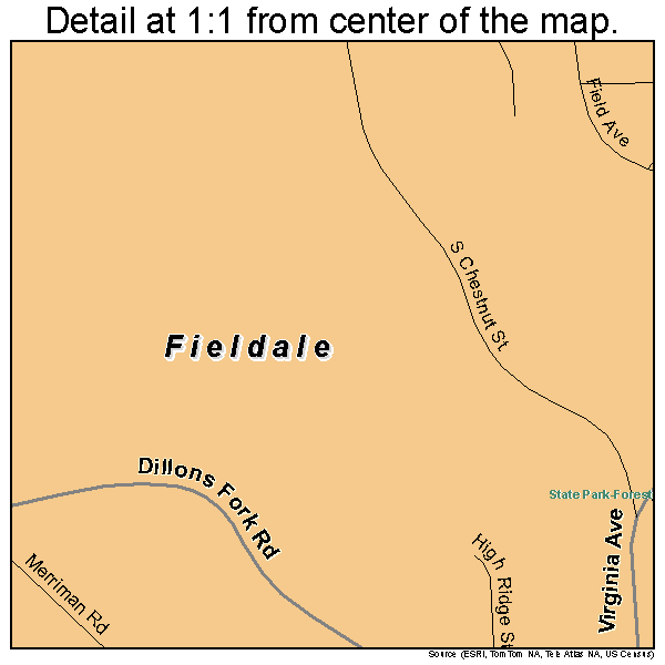 Fieldale, Virginia road map detail