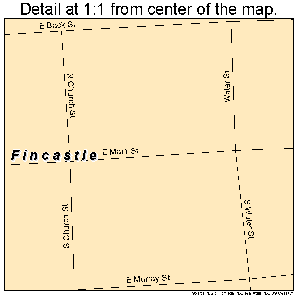 Fincastle, Virginia road map detail