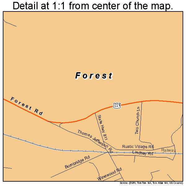 Forest, Virginia road map detail