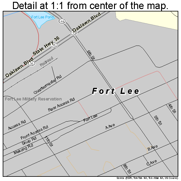 Fort Lee Virginia Street Map 5129152