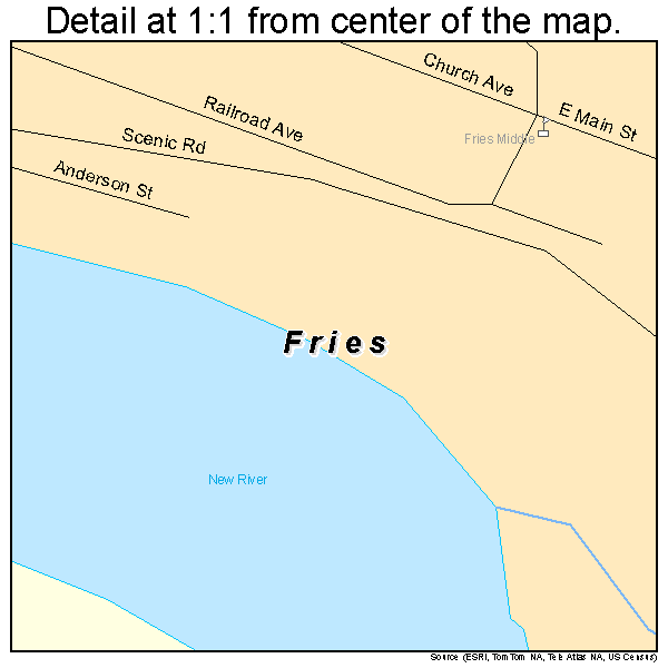 Fries, Virginia road map detail