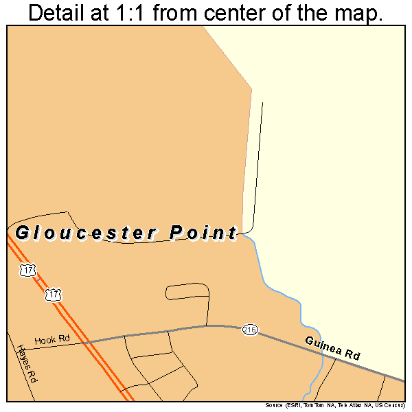Gloucester Point, Virginia road map detail