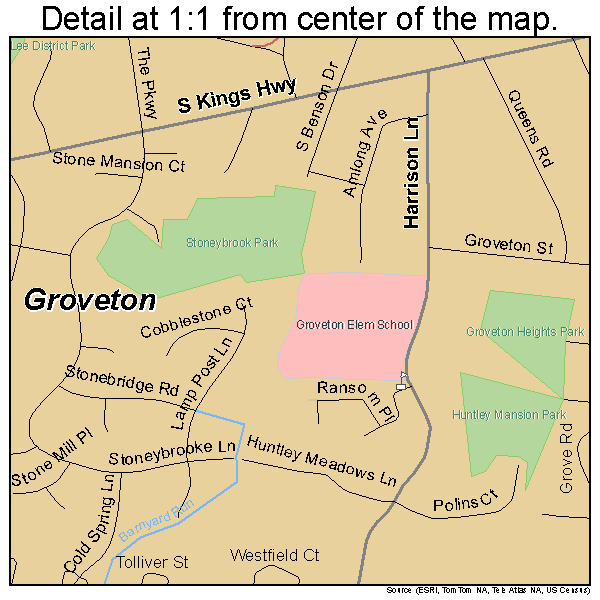 Groveton, Virginia road map detail