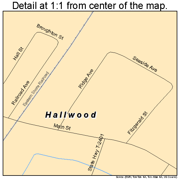 Hallwood, Virginia road map detail
