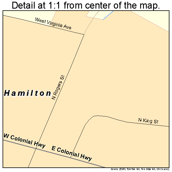 Hamilton, Virginia road map detail