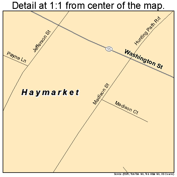 Haymarket, Virginia road map detail