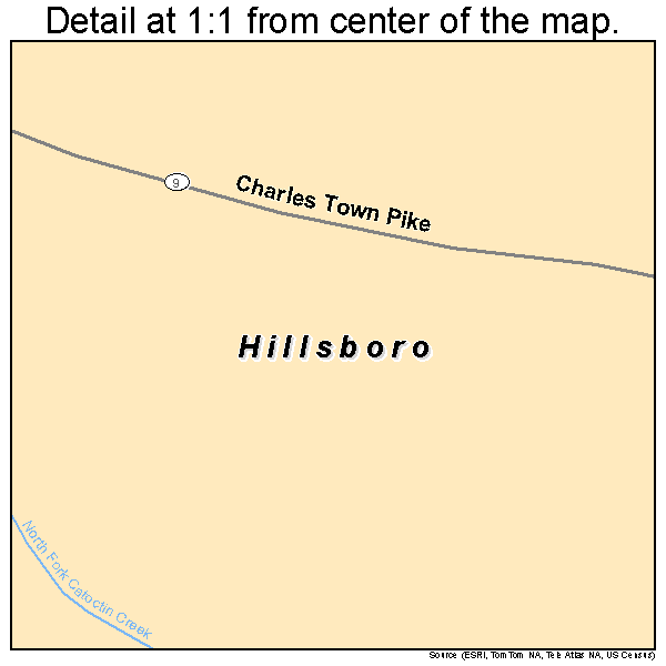 Hillsboro, Virginia road map detail