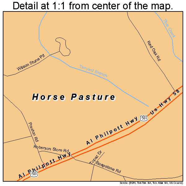 Horse Pasture, Virginia road map detail