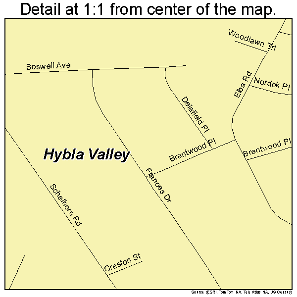 Hybla Valley, Virginia road map detail
