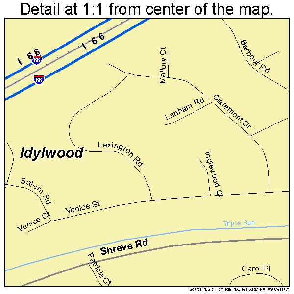 Idylwood, Virginia road map detail
