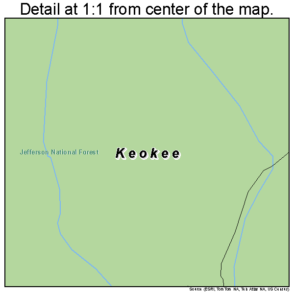 Keokee, Virginia road map detail